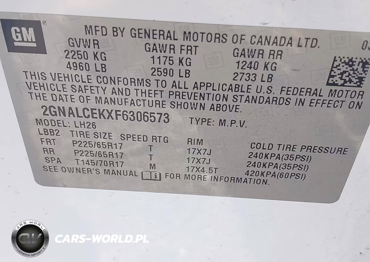 2015 Chevrolet Equinox Lt VIN:2GNALCEKXF6306573 - 9