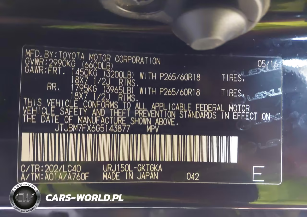 2016 Lexus Gx 460 VIN:JTJBM7FX6G5143877 - 9