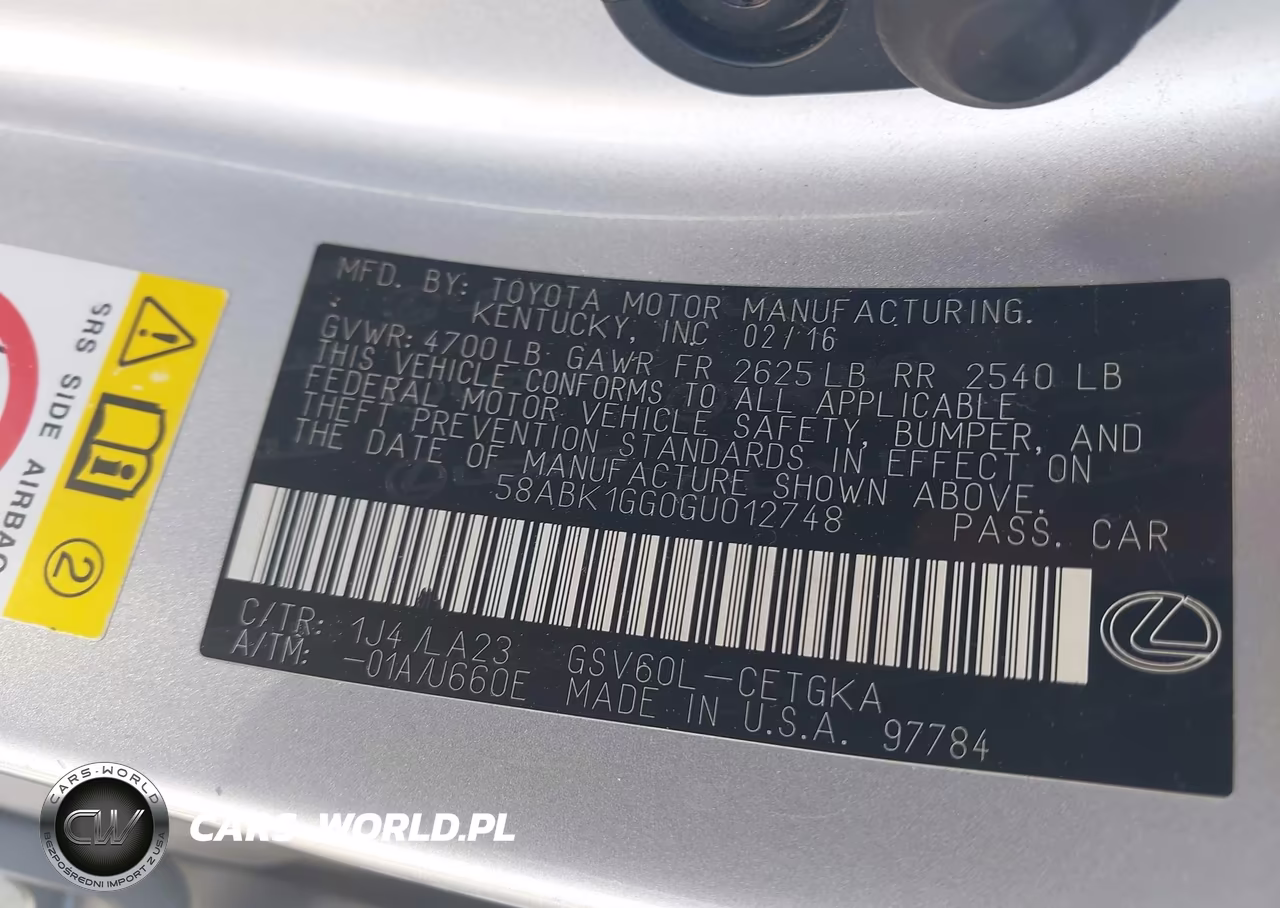 2016 Lexus Es 350 VIN:58ABK1GG0GU012748 - 9