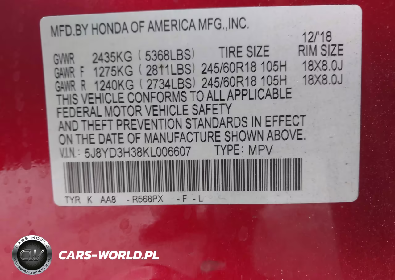 2019 Acura Mdx Standard VIN:5J8YD3H38KL006607 - 9