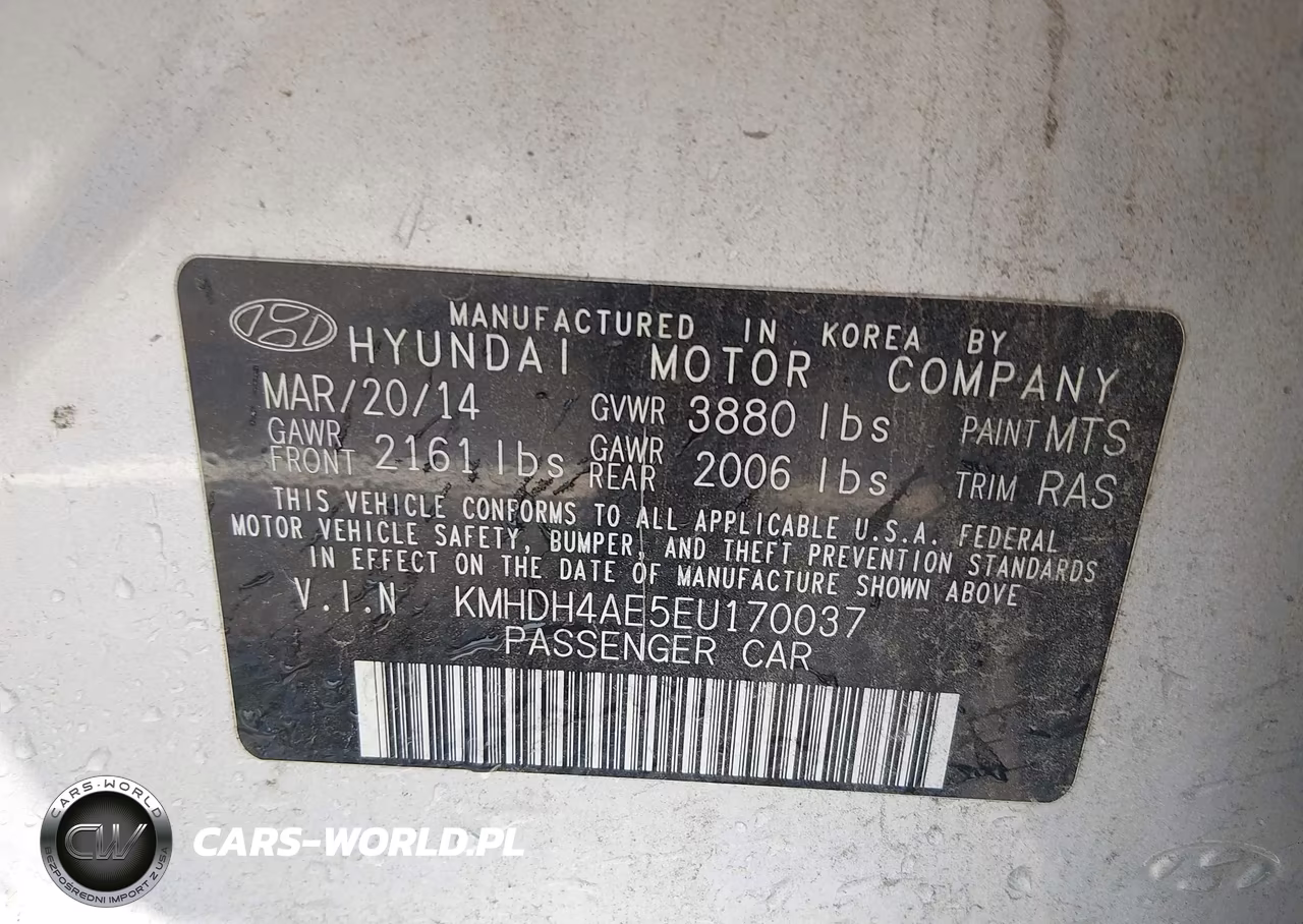 2014 Hyundai Elantra Se (Ulsan Plant) VIN:KMHDH4AE5EU170037 - 9