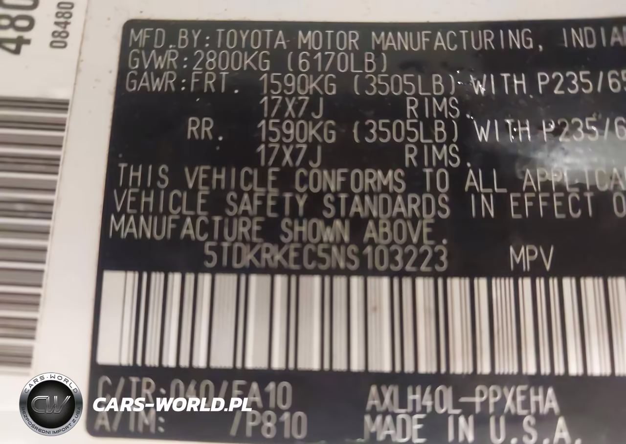 2022 Toyota Sienna Le VIN:5TDKRKEC5NS103223 - 9