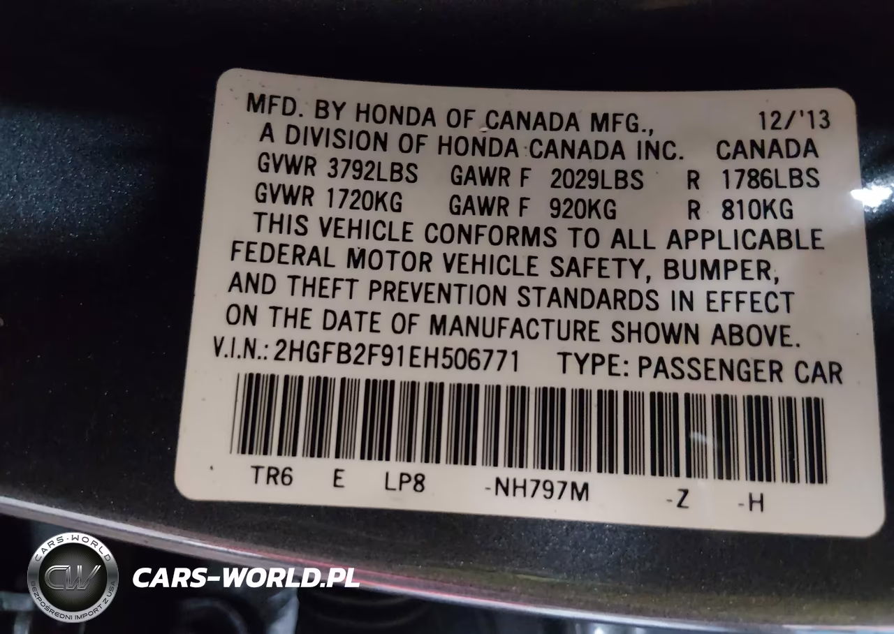2014 Honda Civic Ex-L VIN:2HGFB2F91EH506771 - 9