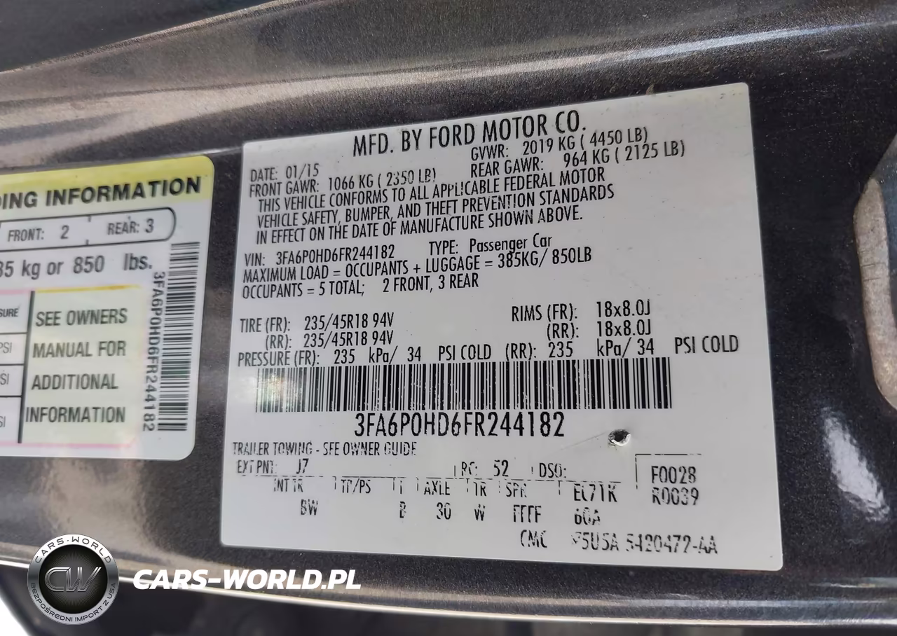 2015 Ford Fusion Se VIN:3FA6P0HD6FR244182 - 9