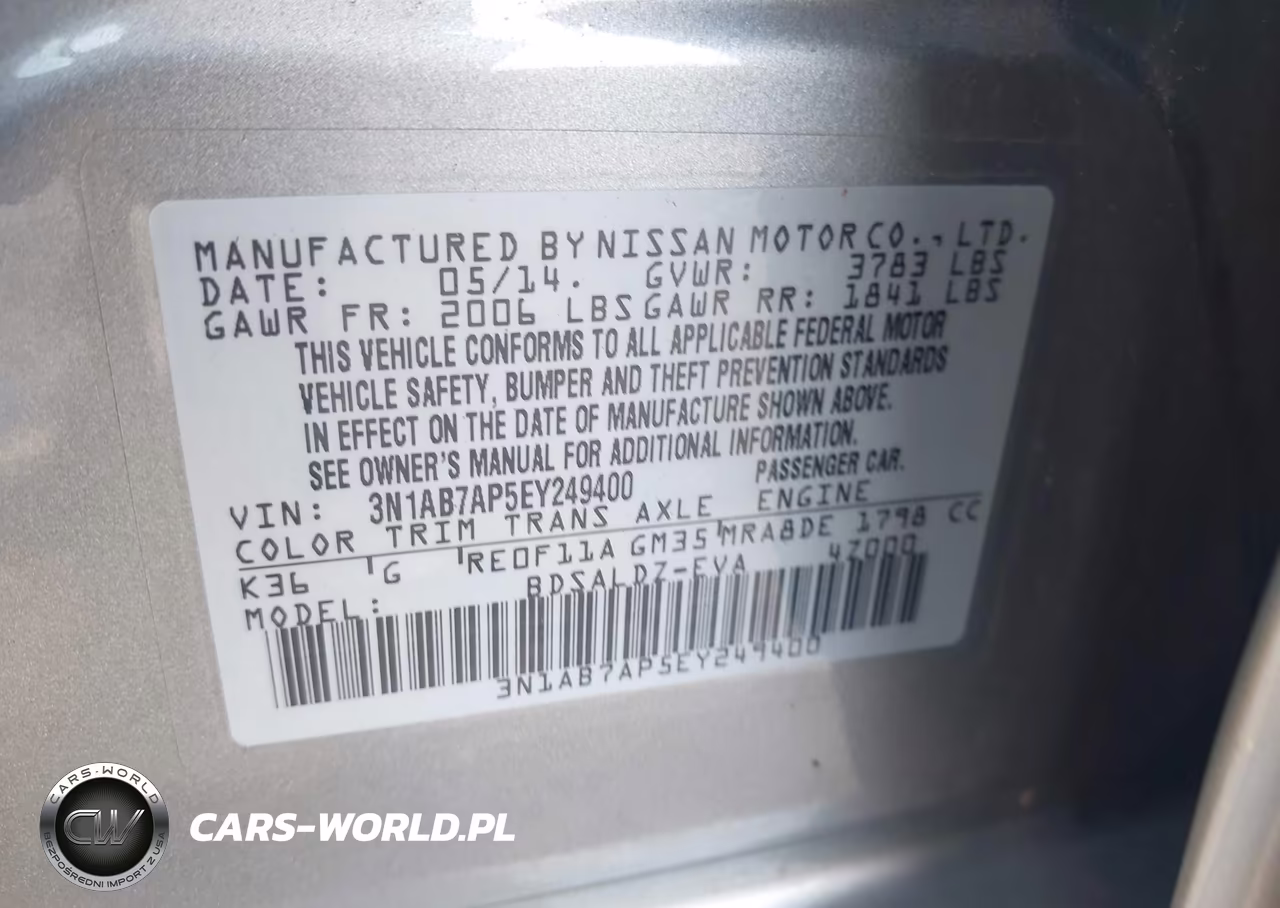 2014 Nissan Sentra Fe+ S-Fe+ Sv-S-Sl-Sr-Sv VIN:3N1AB7AP5EY249400 - 9