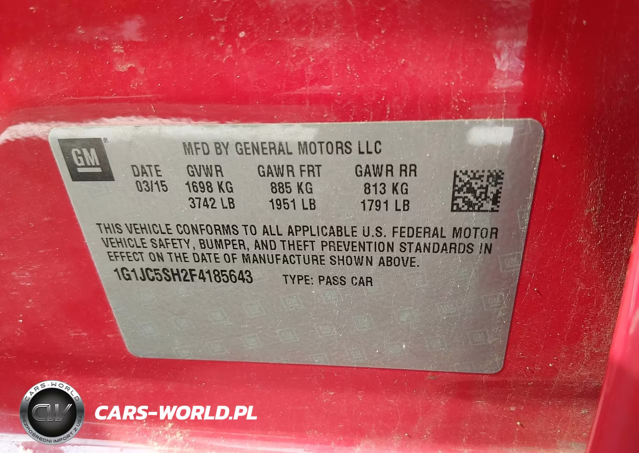 2015 Chevrolet Sonic Lt Auto VIN:1G1JC5SH2F4185643 - 9