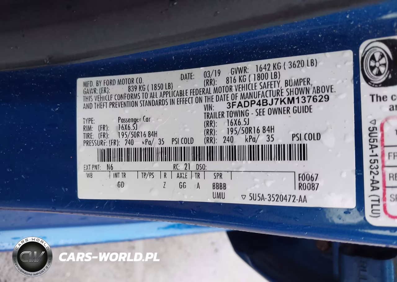 2019 Ford Fiesta Se VIN:3FADP4BJ7KM137629 - 9
