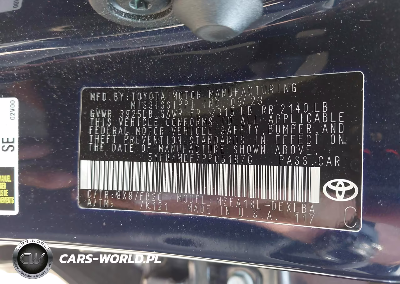 2023 Toyota Corolla Le VIN:5YFB4MDE7PP051876 - 9