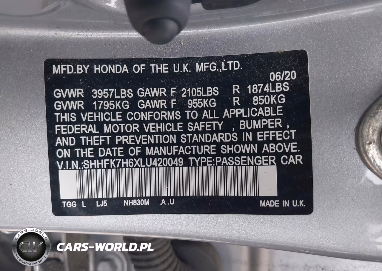2020 Honda Civic Ex VIN:SHHFK7H6XLU420049 - 9