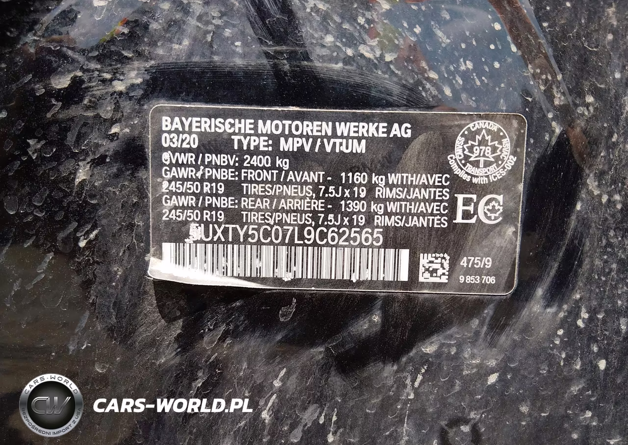 2020 BMW X3 xDrive30I VIN:5UXTY5C07L9C62565 - 9