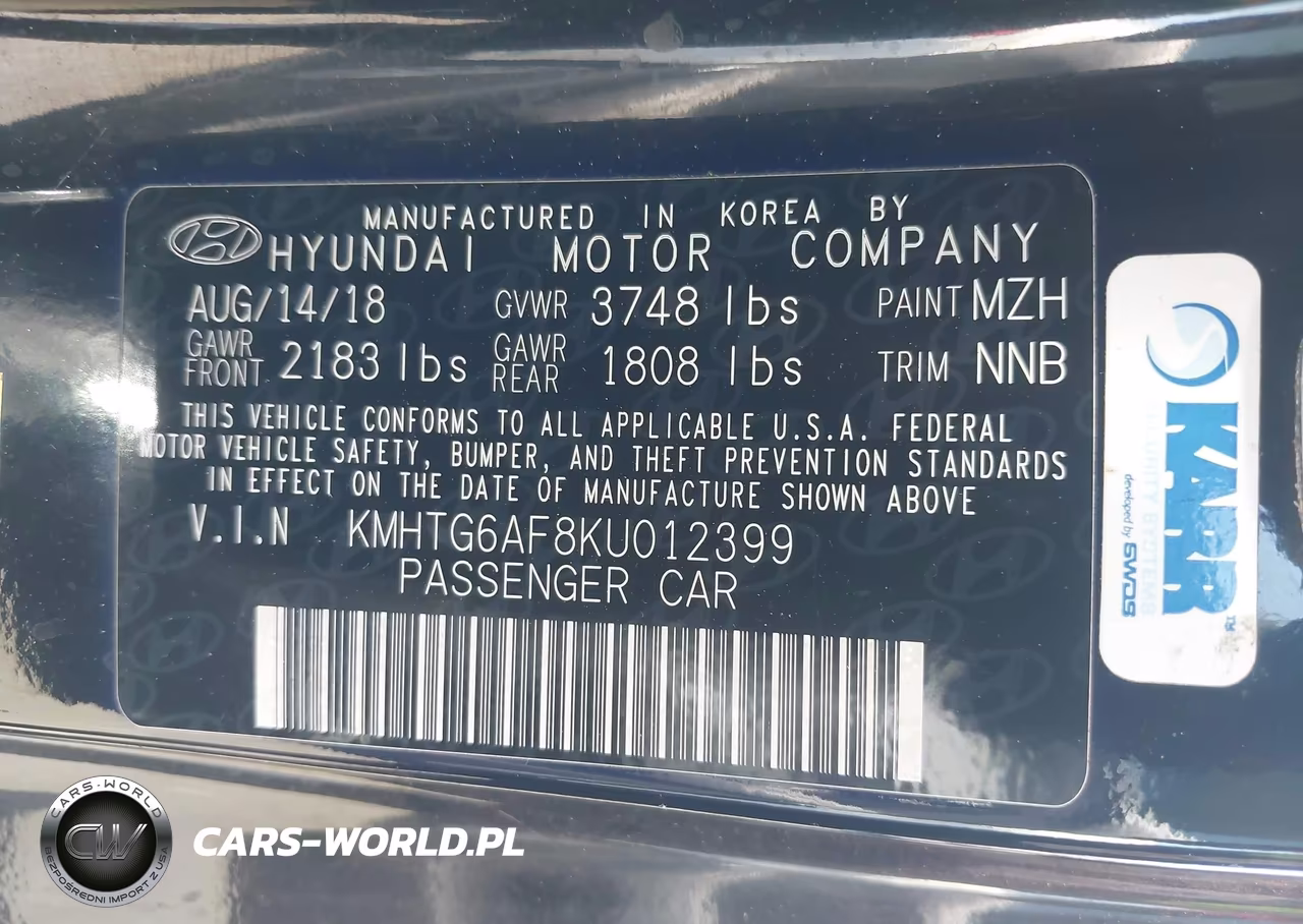 2019 Hyundai Veloster 2.0 Premium VIN:KMHTG6AF8KU012399 - 9