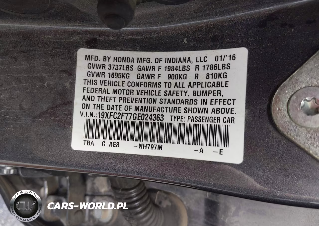2016 Honda Civic Ex VIN:19XFC2F77GE024363 - 9