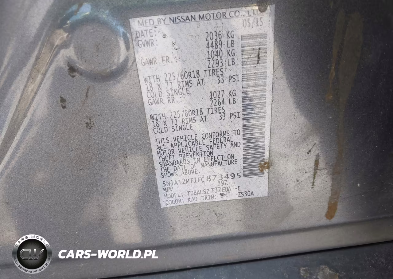 2015 Nissan Rogue Sl VIN:5N1AT2MT1FC873495 - 9