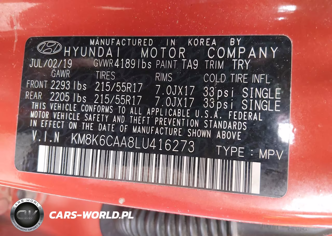 2020 Hyundai Kona Sel Plus VIN:KM8K6CAA8LU416273 - 9