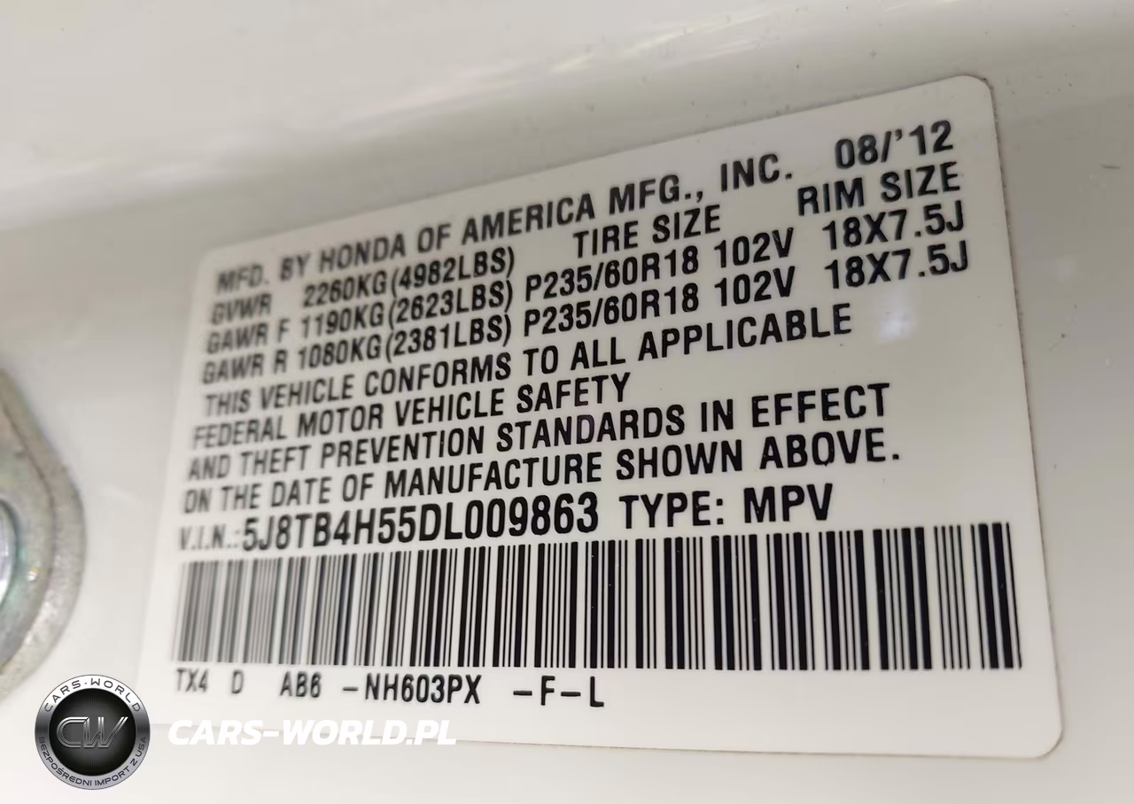 2013 Acura Rdx VIN:5J8TB4H55DL009863 - 9