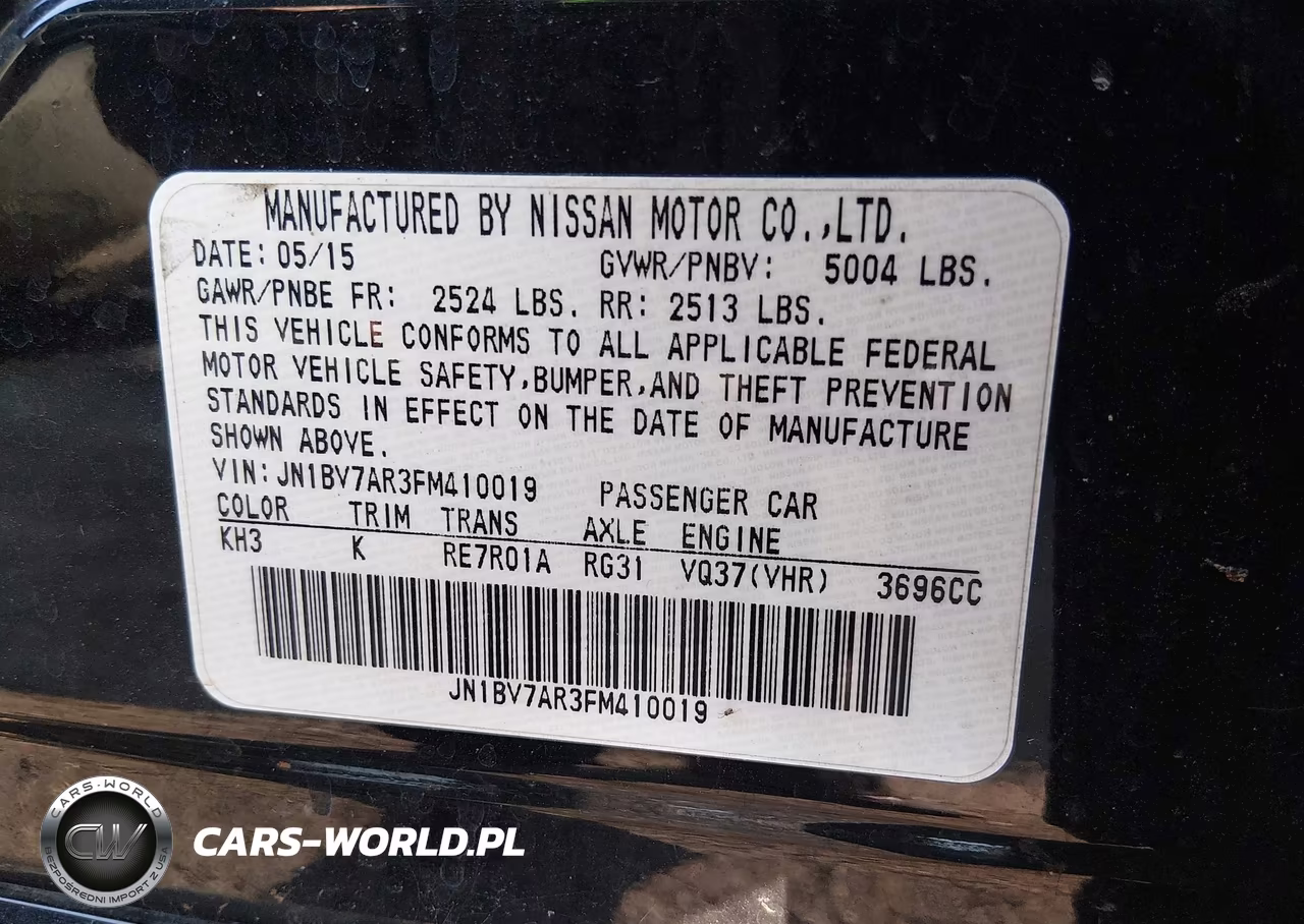 2015 Infiniti Q50 VIN:JN1BV7AR3FM410019 - 9