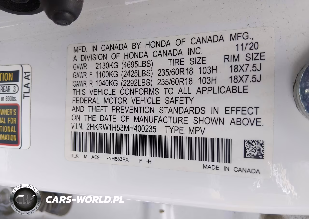 2021 Honda Cr-V 2Wd Ex VIN:2HKRW1H53MH400235 - 9