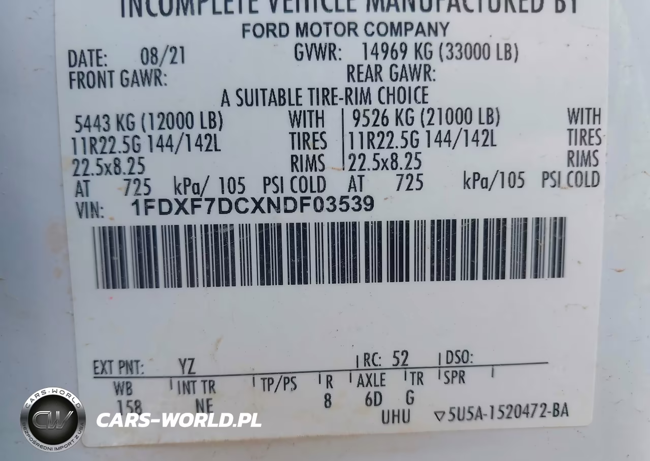 2022 Ford F-750 Diesel VIN:1FDXF7DCXNDF03539 - 8