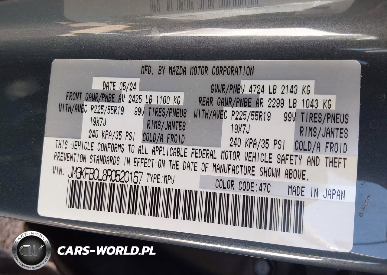 2024 Mazda Cx-5 2.5 S Carbon Edition VIN:JM3KFBCL8R0520167 - 9