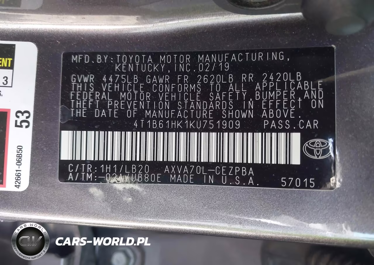 2019 Toyota Camry Xse VIN:4T1B61HK1KU751909 - 9