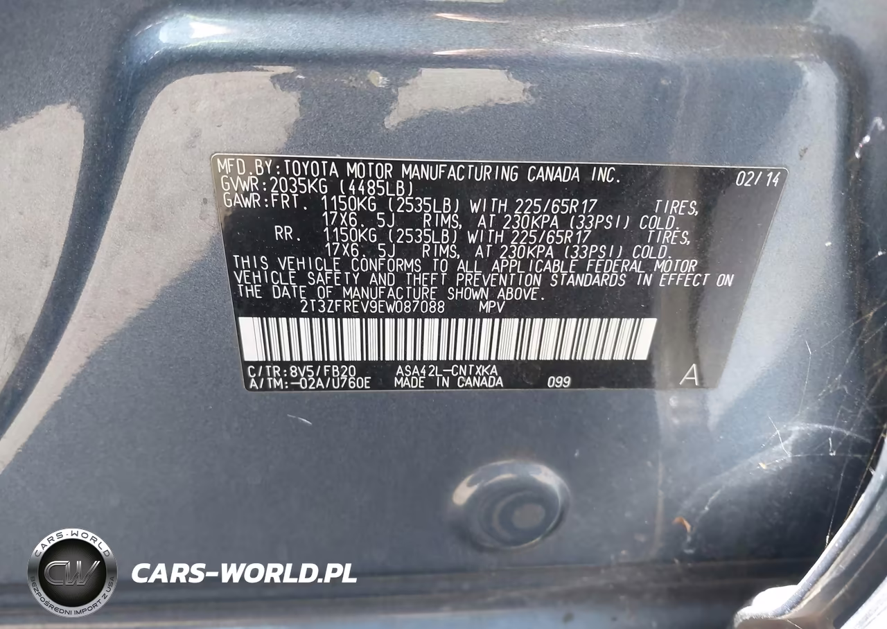 2014 Toyota Rav4 Le VIN:2T3ZFREV9EW087088 - 9