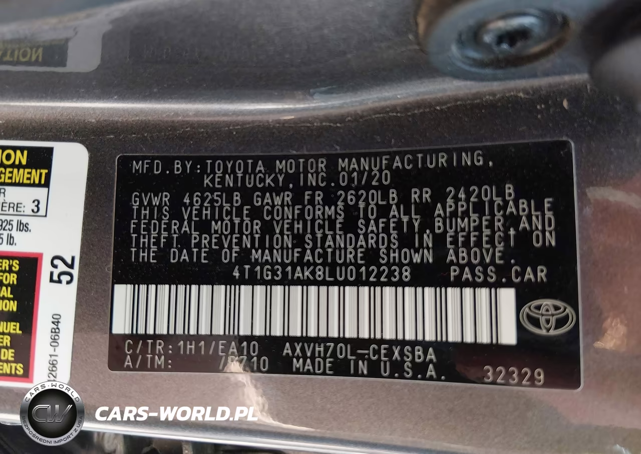 2020 Toyota Camry Se Hybrid VIN:4T1G31AK8LU012238 - 9