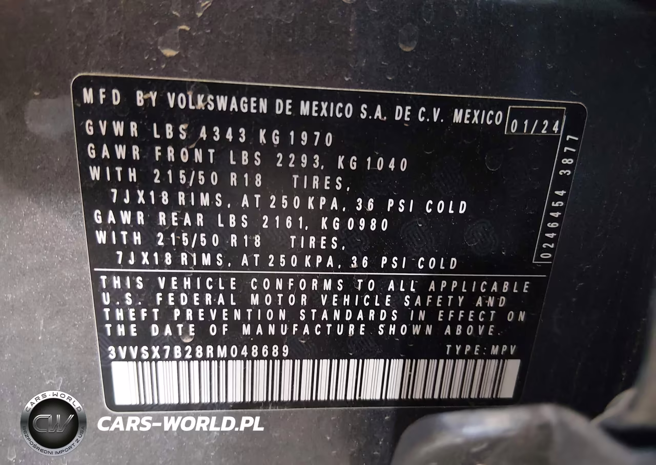 2024 Volkswagen Taos 1.5T Se VIN:3VVSX7B28RM048689 - 9