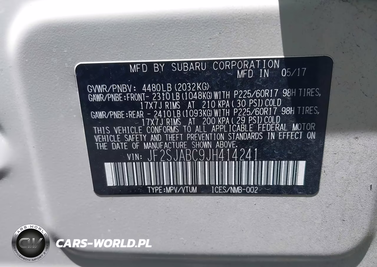 2018 Subaru Forester 2.5I VIN:JF2SJABC9JH414241 - 9