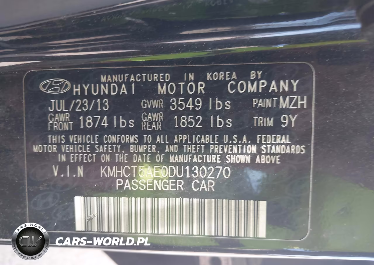 2013 Hyundai Accent Gs VIN:KMHCT5AE0DU130270 - 9