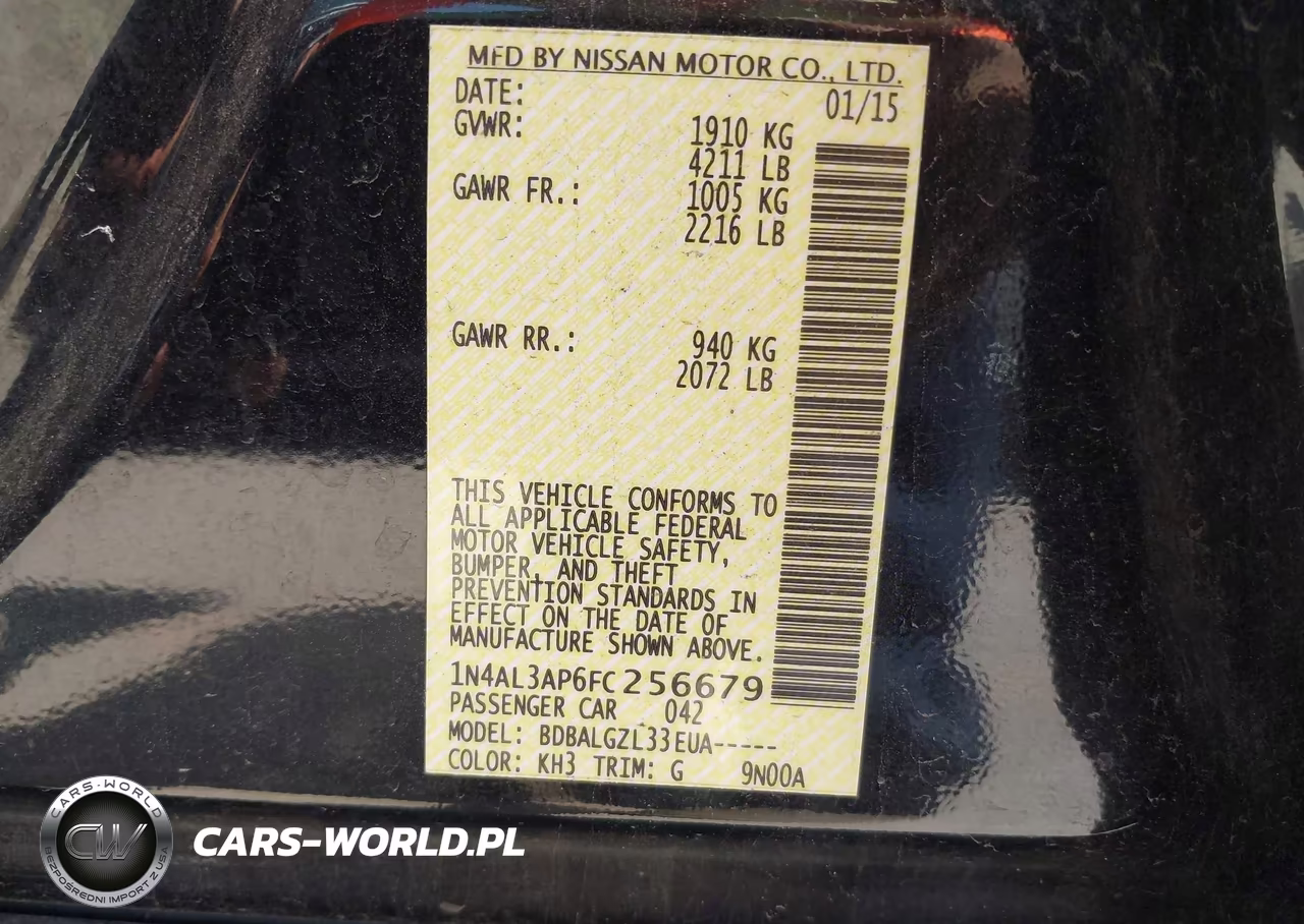 2015 Nissan Altima 2.5-S-Sv-Sl VIN:1N4AL3AP6FC256679 - 9