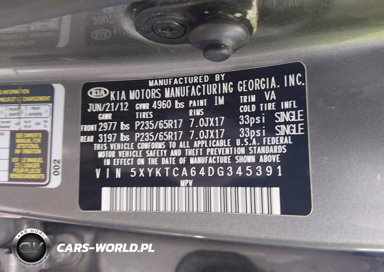2013 Kia Sorento Lx VIN:5XYKTCA64DG345391 - 9