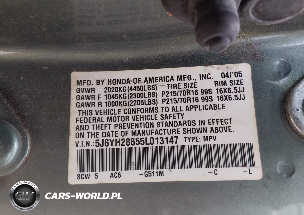 2005 Honda Element Ex VIN:5J6YH28655L013147 - 9
