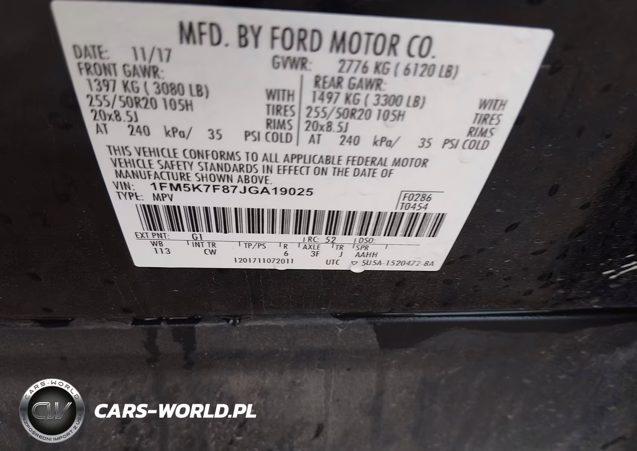 2018 Ford Explorer Limited VIN:1FM5K7F87JGA19025 - 9