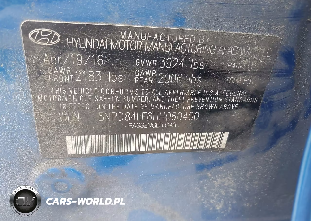 2017 Hyundai Elantra Limited VIN:5NPD84LF6HH060400 - 9