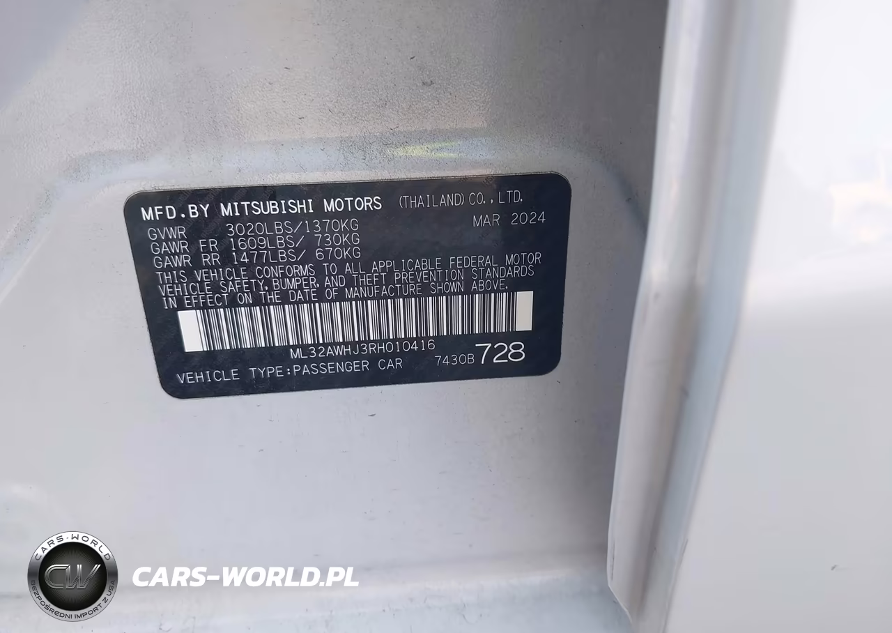 2024 Mitsubishi Mirage Ralliart VIN:ML32AWHJ3RH010416 - 9