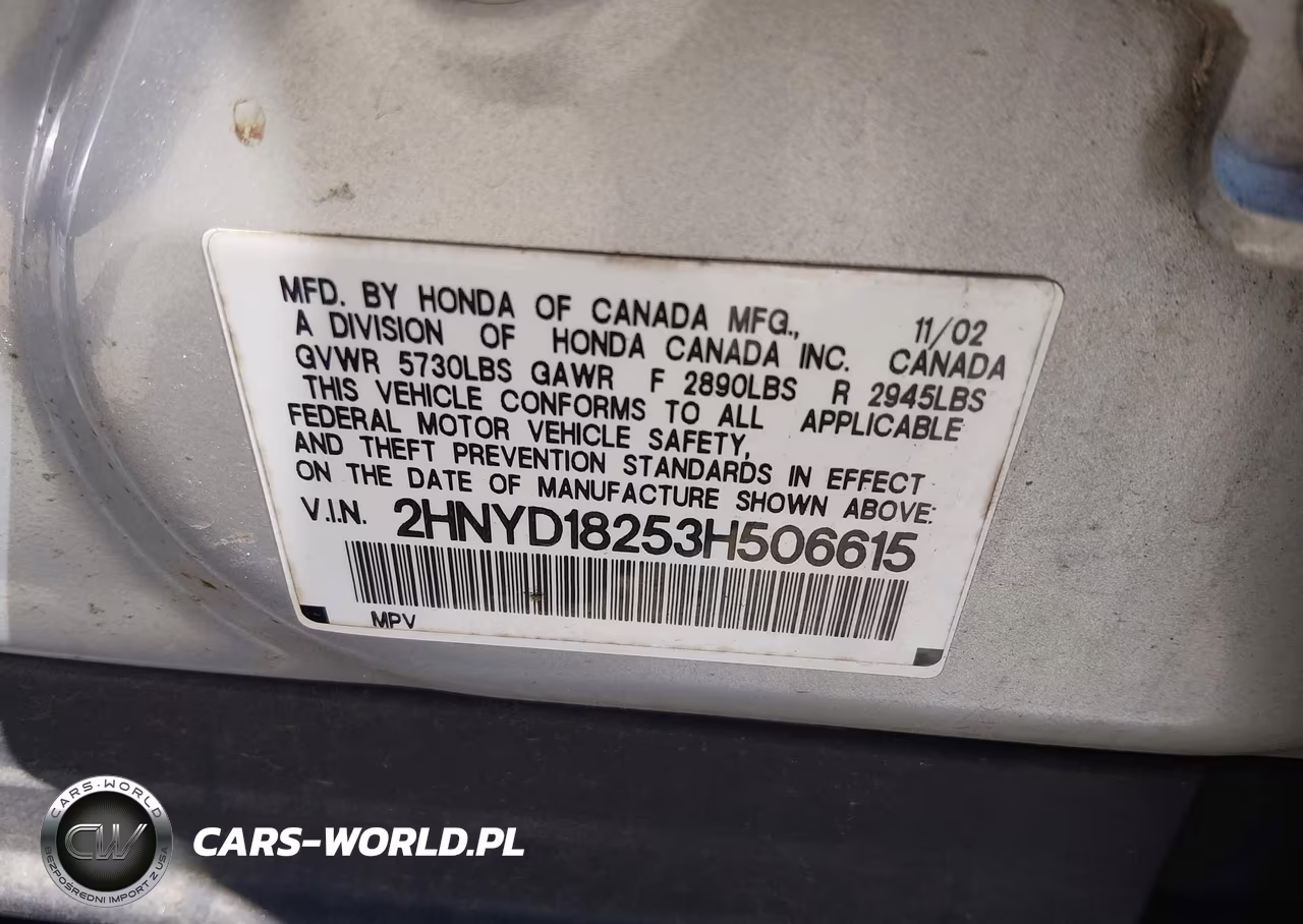 2003 Acura Mdx VIN:2HNYD18253H506615 - 9