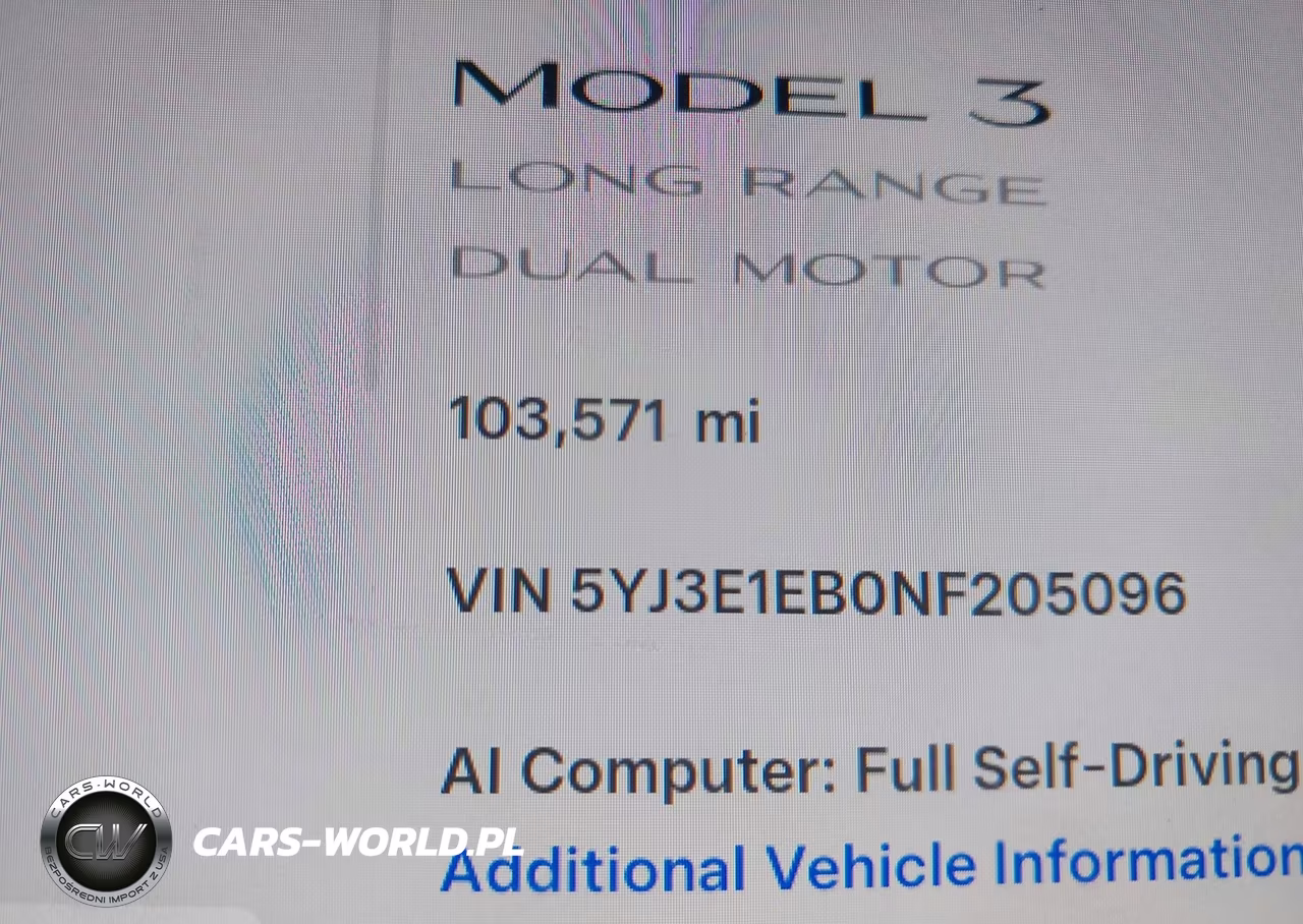 2022 Tesla Model 3 Long Range Dual Motor All-Wheel Drive VIN:5YJ3E1EB0NF205096 - 15