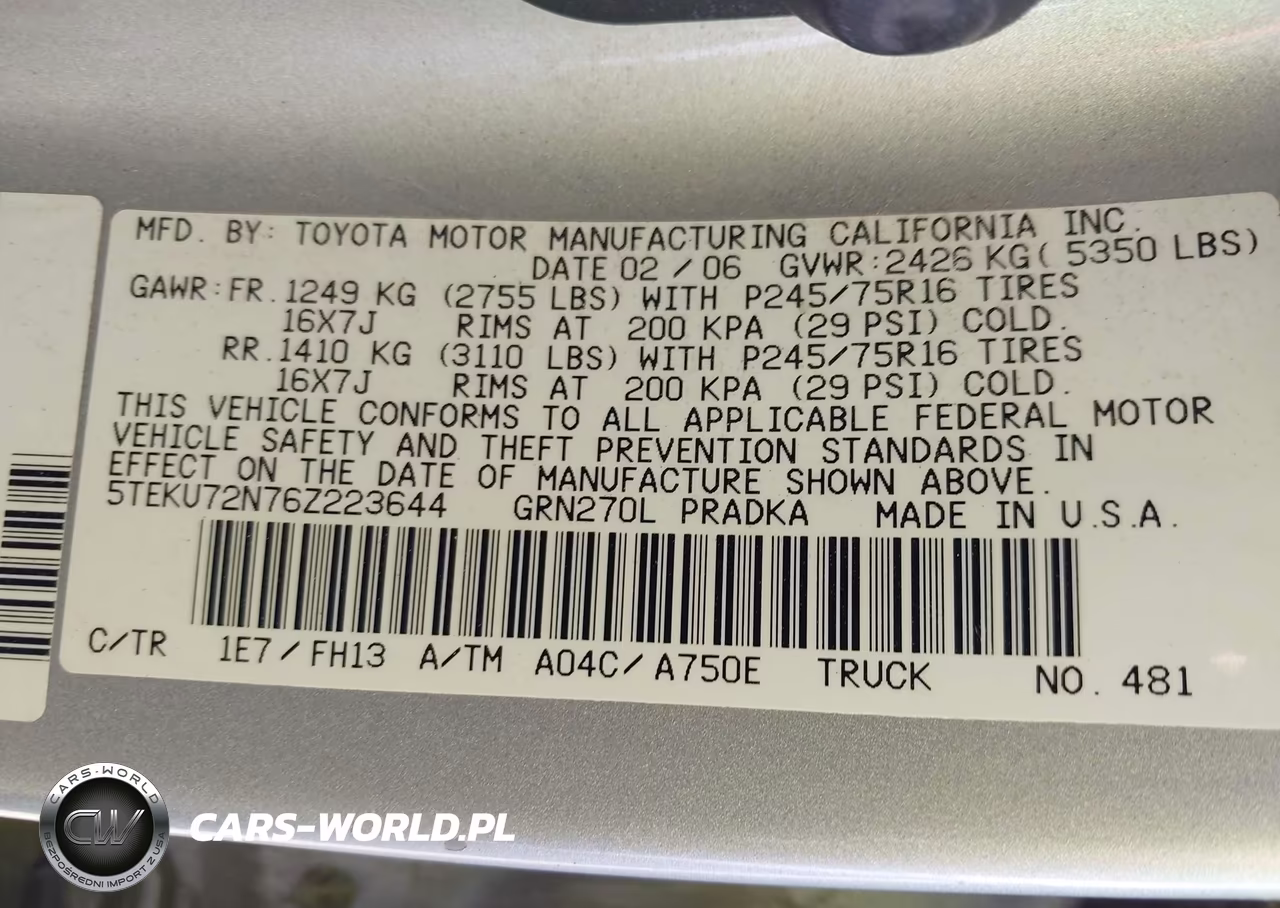 2006 Toyota Tacoma Prerunner V6 VIN:5TEKU72N76Z223644 - 9