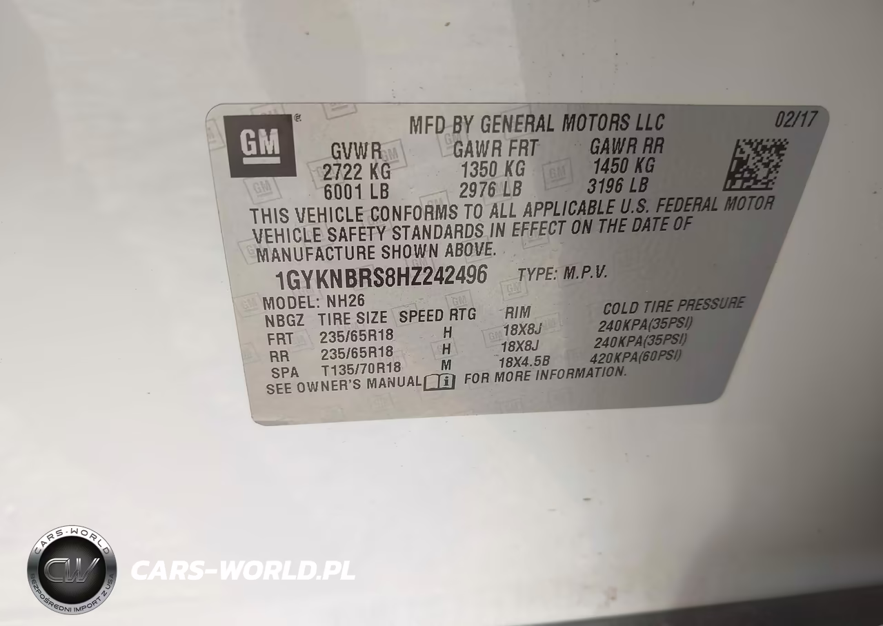 2017 Cadillac Xt5 Luxury VIN:1GYKNBRS8HZ242496 - 9