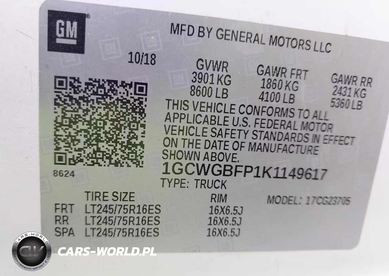 2019 Chevrolet Express 2500 Work Van VIN:1GCWGBFP1K1149617 - 9