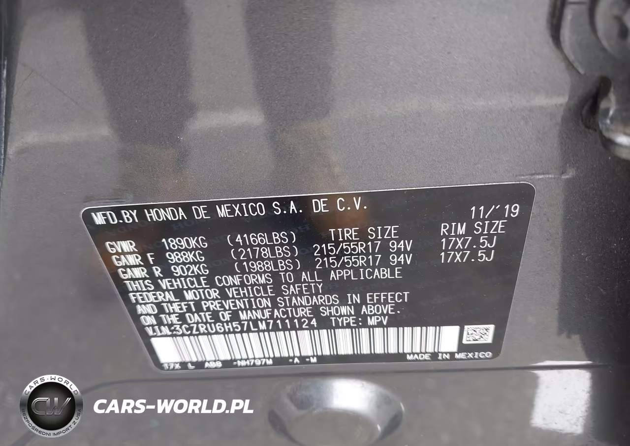 2020 Honda Hr-V Awd Ex VIN:3CZRU6H57LM711124 - 9