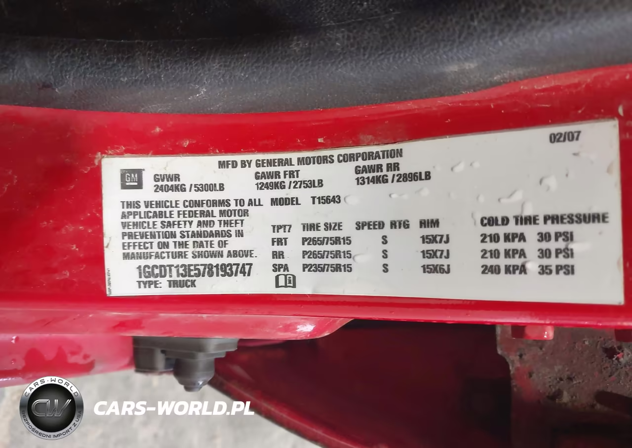 2007 Chevrolet Colorado Lt VIN:1GCDT13E578193747 - 9
