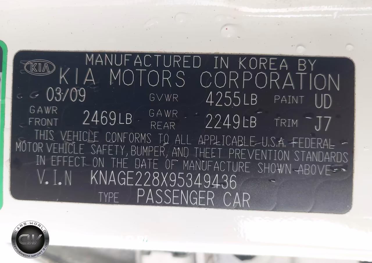 2009 Kia Optima Lx VIN:KNAGE228X95349436 - 9