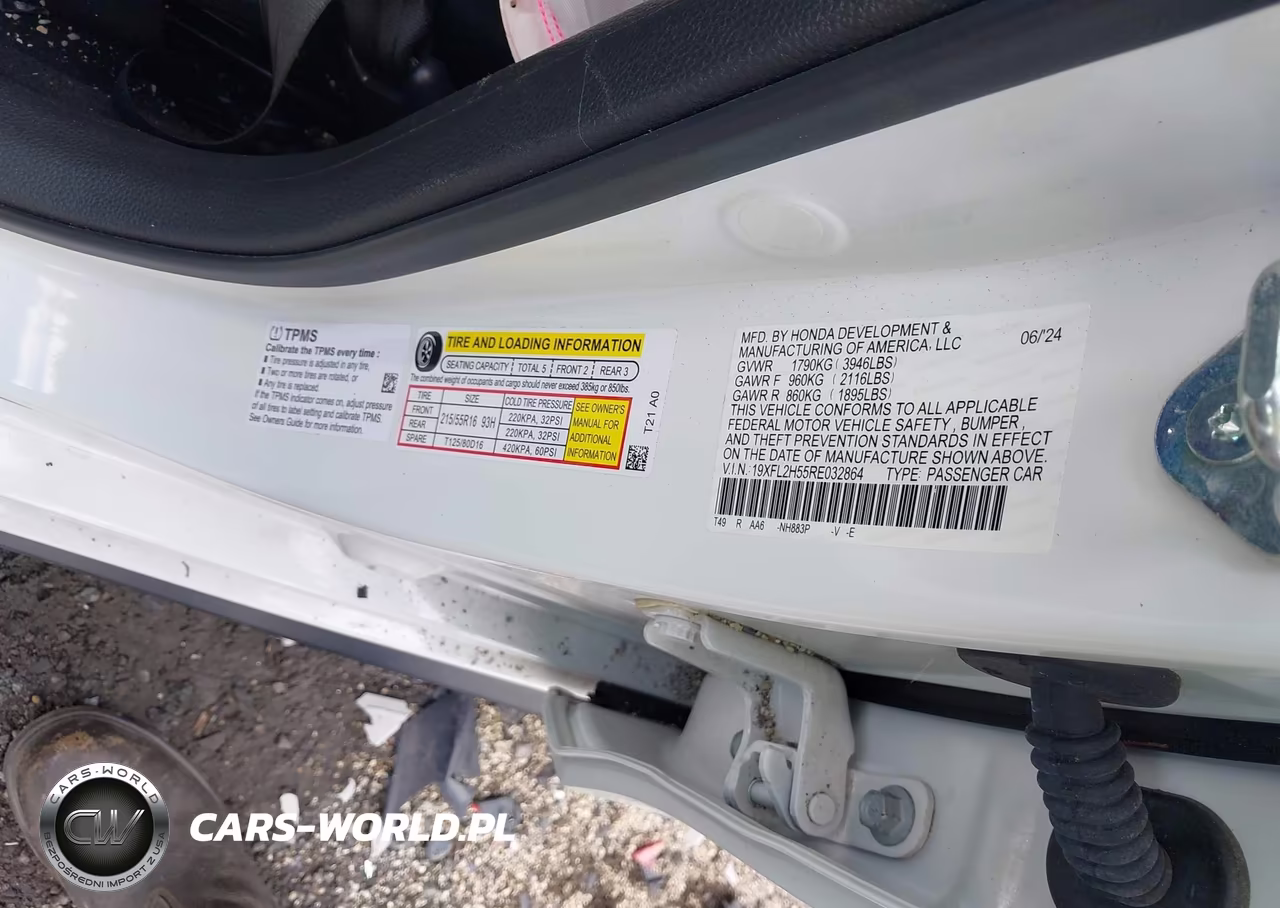 2024 Honda Civic Lx VIN:19XFL2H55RE032864 - 9