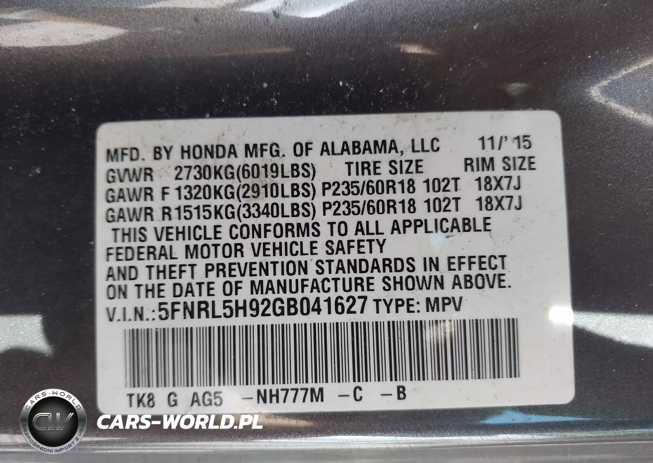 2016 Honda Odyssey Touring-Touring Elite VIN:5FNRL5H92GB041627 - 9