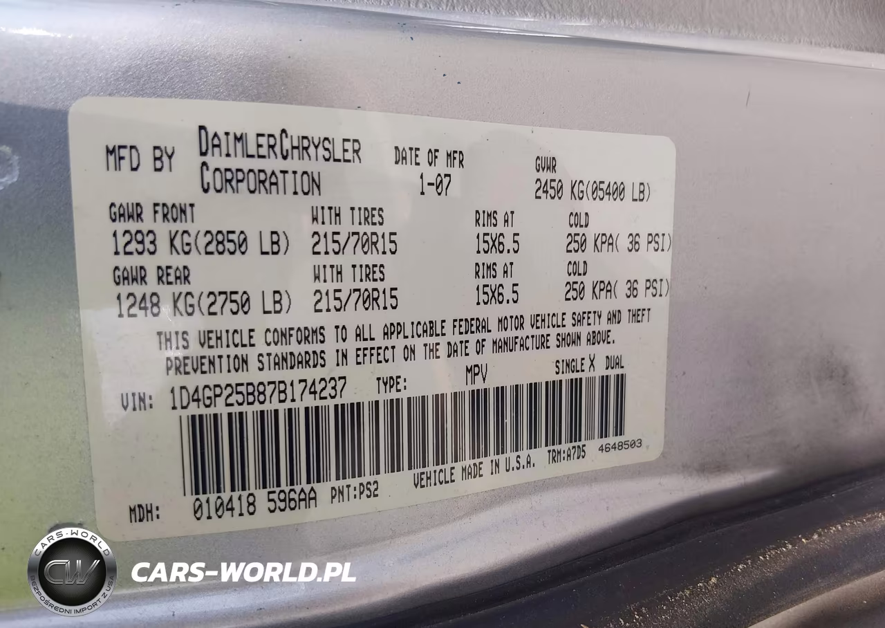 2007 Dodge Caravan Se VIN:1D4GP25B87B174237 - 9