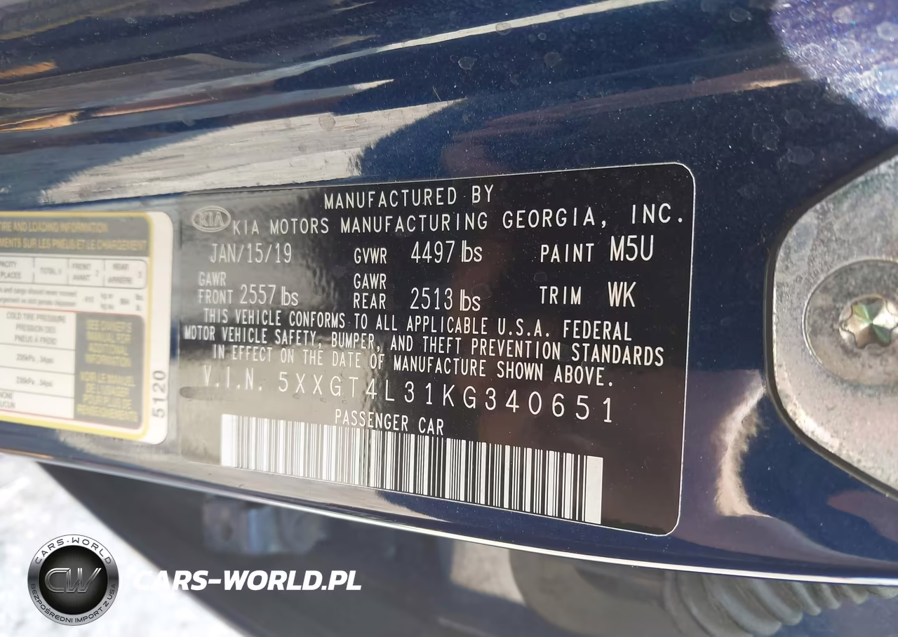 2019 Kia Optima Lx VIN:5XXGT4L31KG340651 - 9