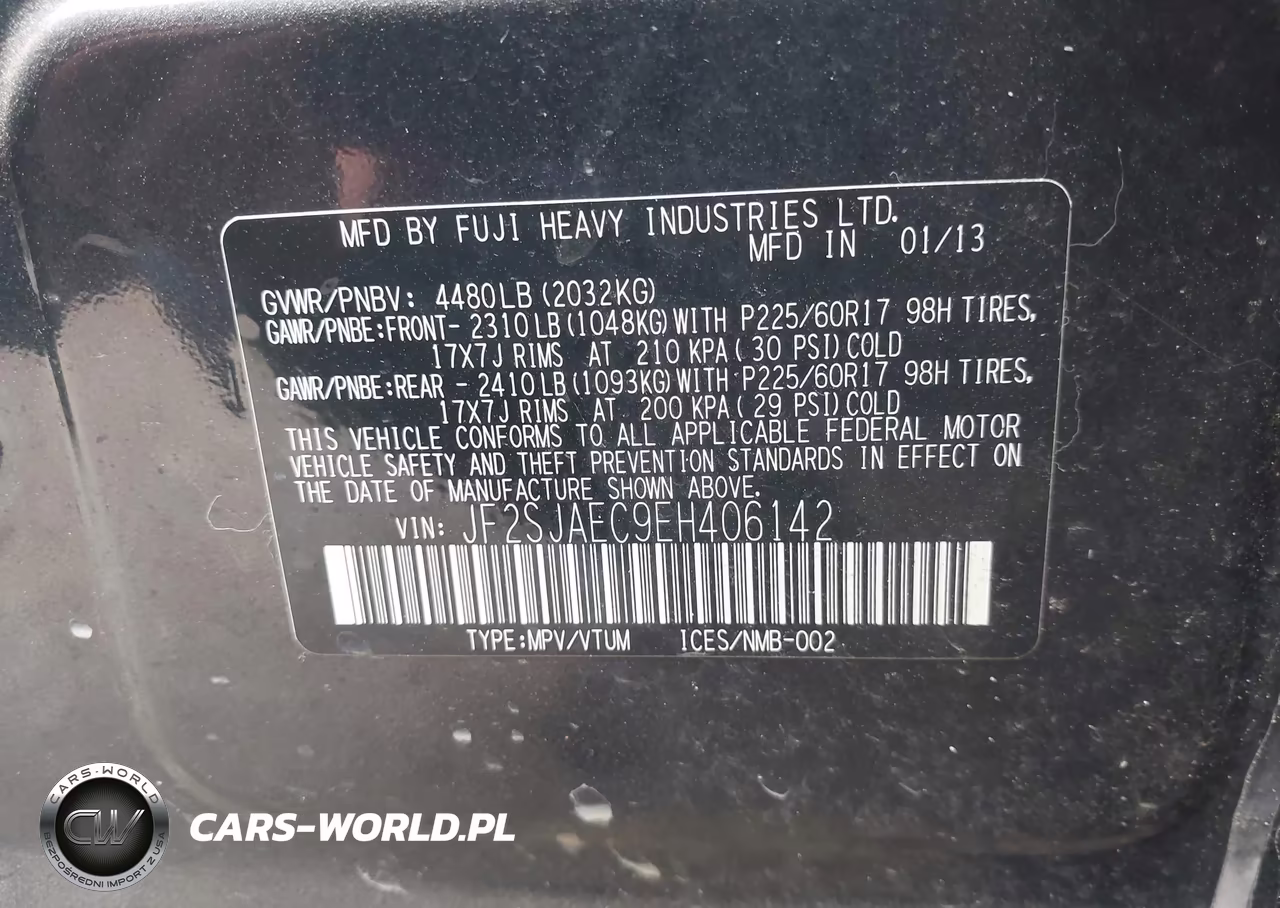2014 Subaru Forester 2.5I Premium VIN:JF2SJAEC9EH406142 - 9