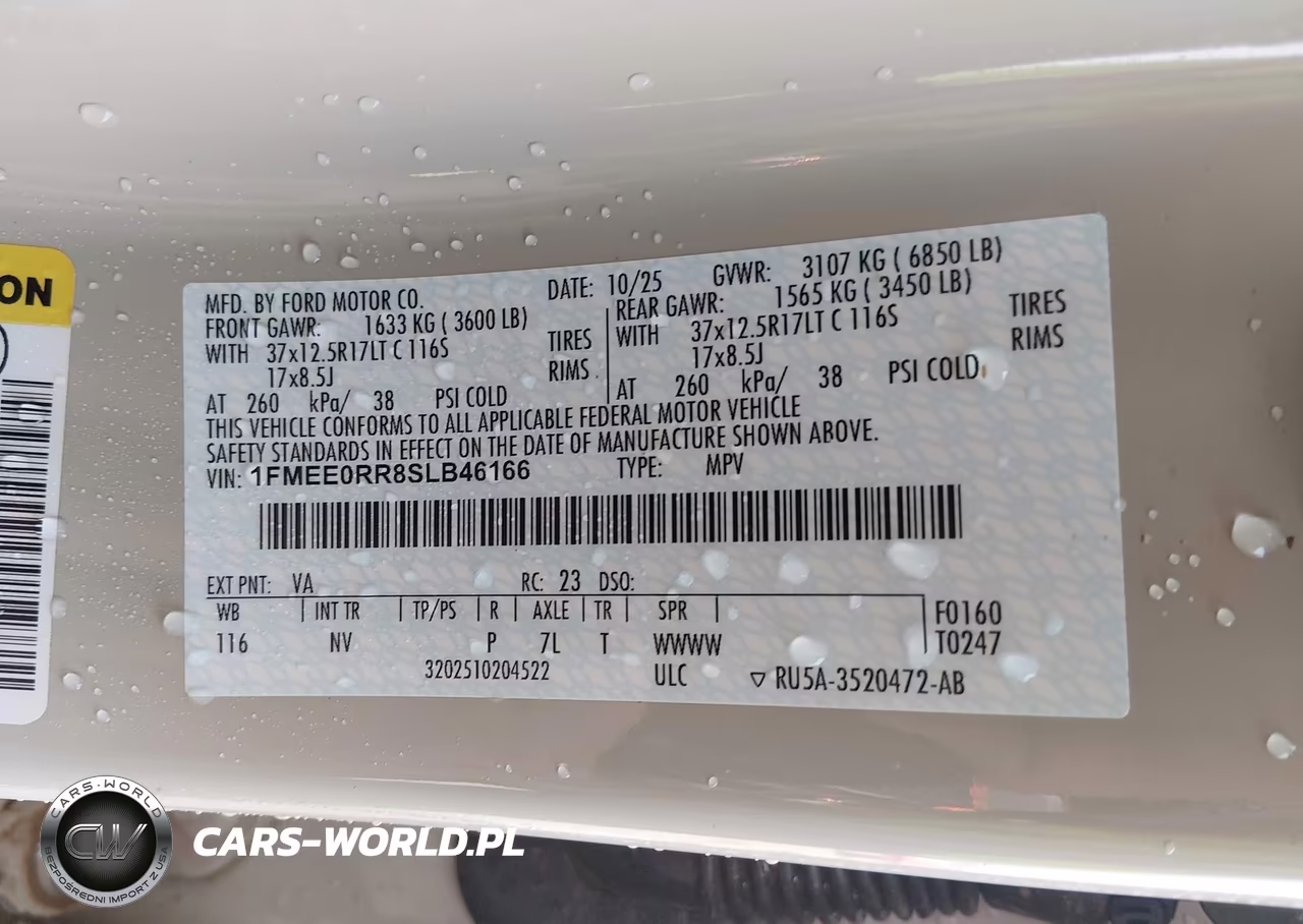 2025 Ford Bronco Raptor VIN:1FMEE0RR8SLB46166 - 9