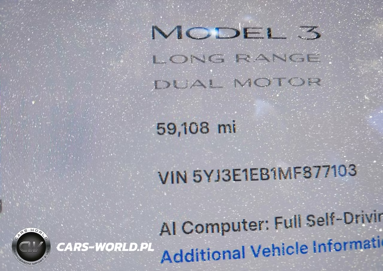 2021 Tesla Model 3 Long Range Dual Motor All-Wheel Drive VIN:5YJ3E1EB1MF877103 - 15